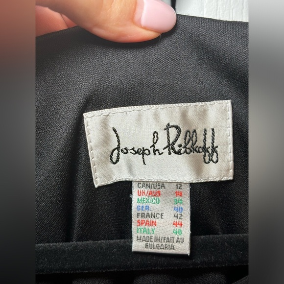 NWT Joseph Ribkoff - Classy Elegant Black Long Dress with Embellished Neckline - Picture 5 of 9